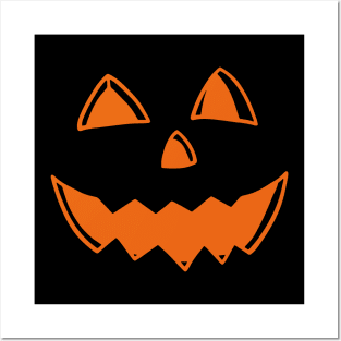 halloween pumpkin smiling face Posters and Art